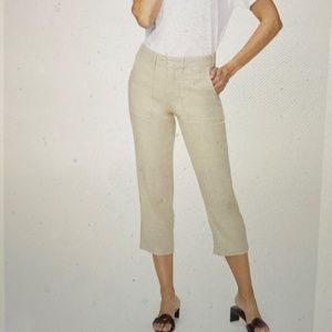 NYDJ Linen blend cropped pants.